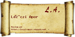 Lóczi Apor névjegykártya